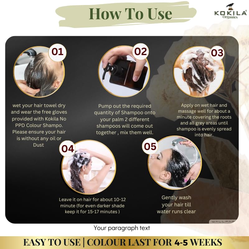 Instant Herbal Hair Dye Shampoo for Grey Hair