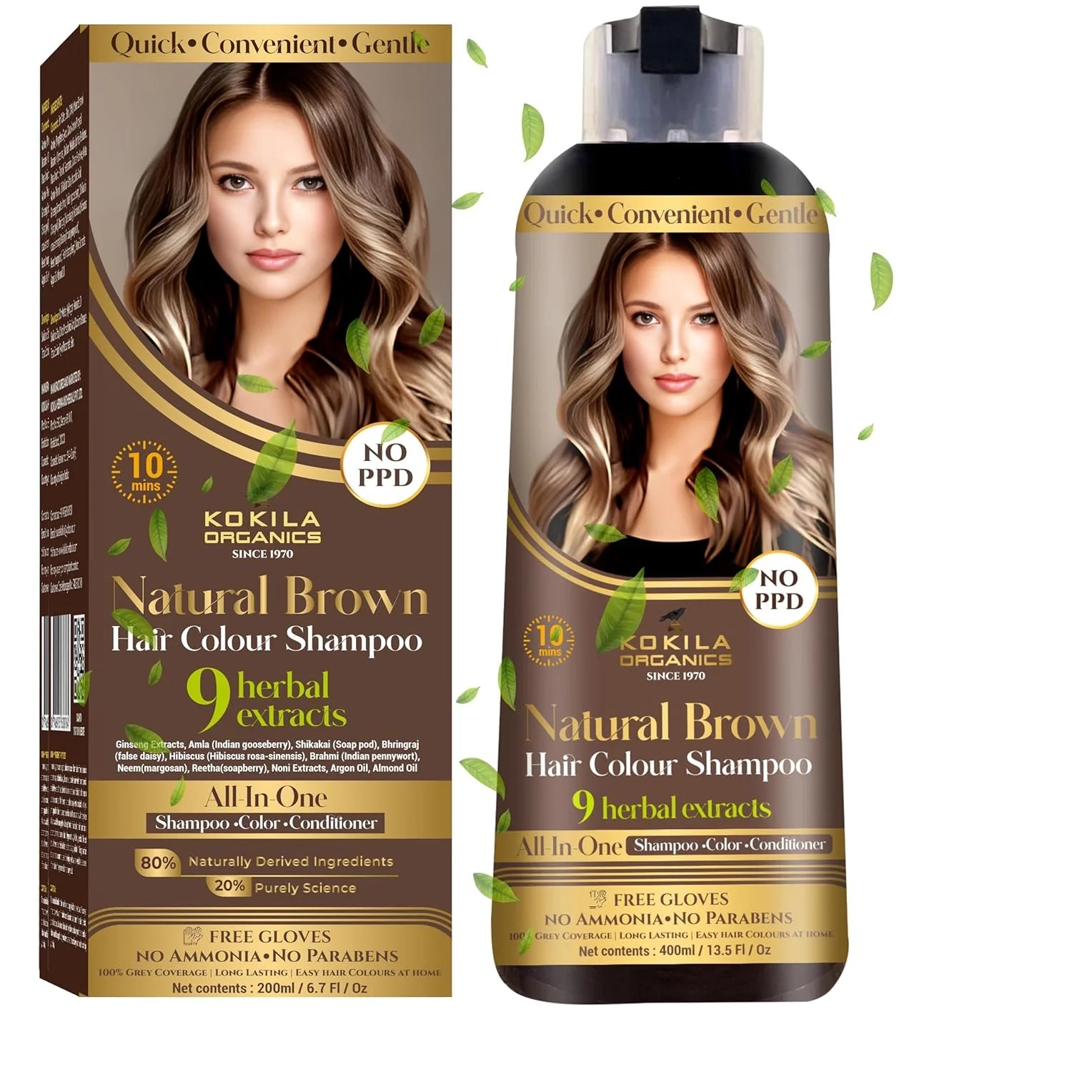 Instant Herbal Hair Dye Shampoo for Grey Hair