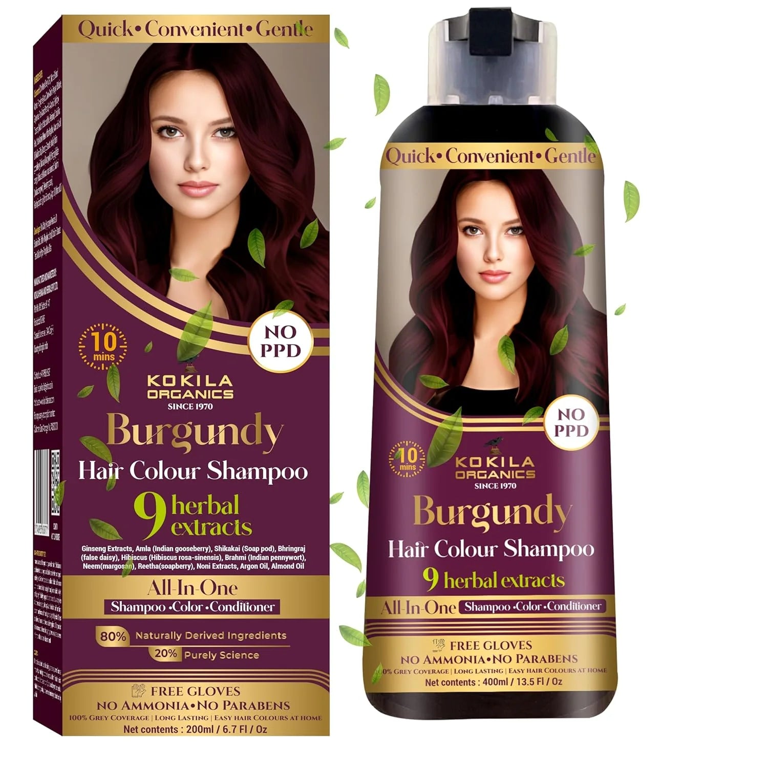 Instant Herbal Hair Dye Shampoo for Grey Hair